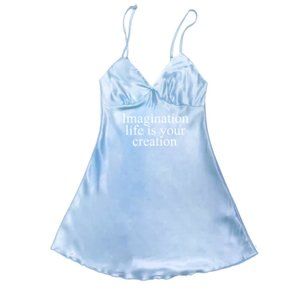 SSENSE Exclusive Praying Blue 'Imagination' Slip Dress